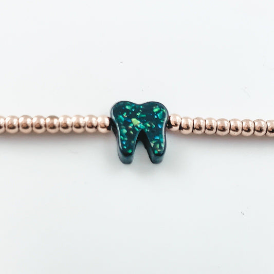 Midnight Black Rose Gold Opal Bracelet