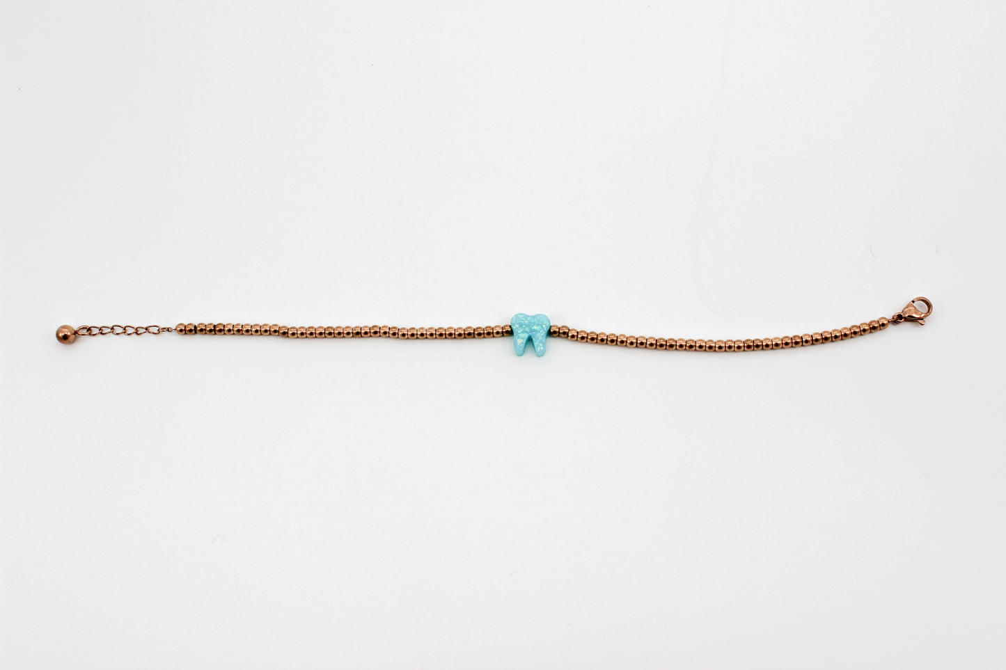 Ocean Light Blue Rose Gold Opal Bracelet