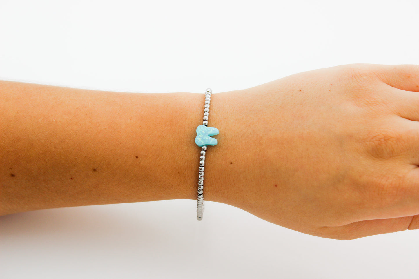 Ocean Light Blue Silver Opal Bracelet