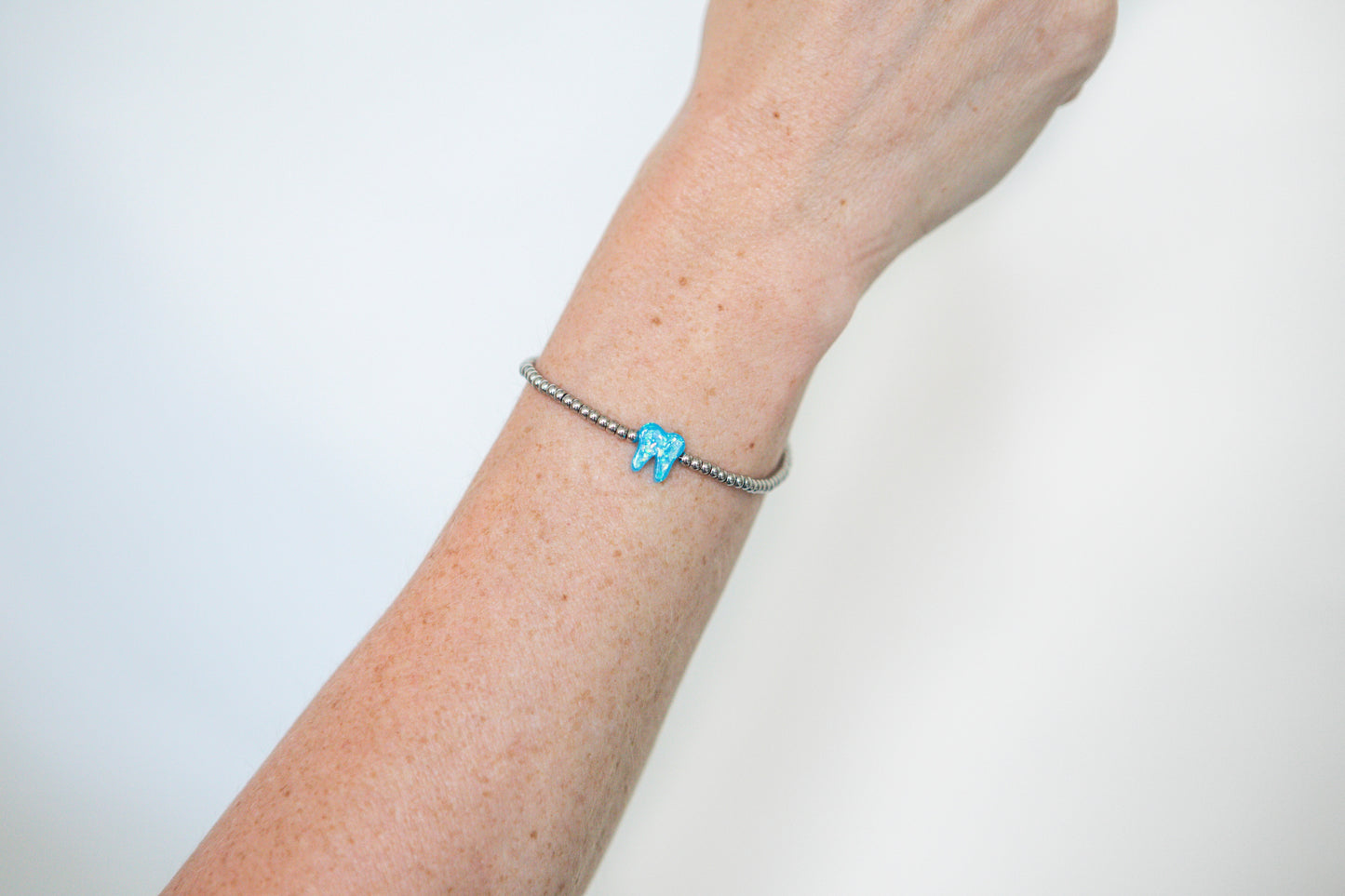 Azure Blue Silver Opal Bracelet - Toothlife