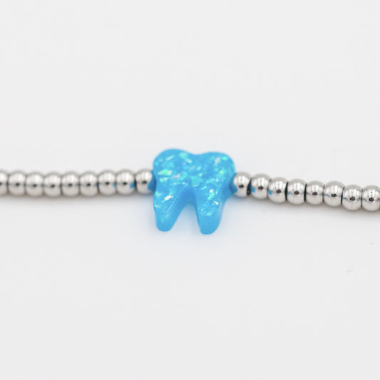 Azure Blue Silver Opal Bracelet - Toothlife