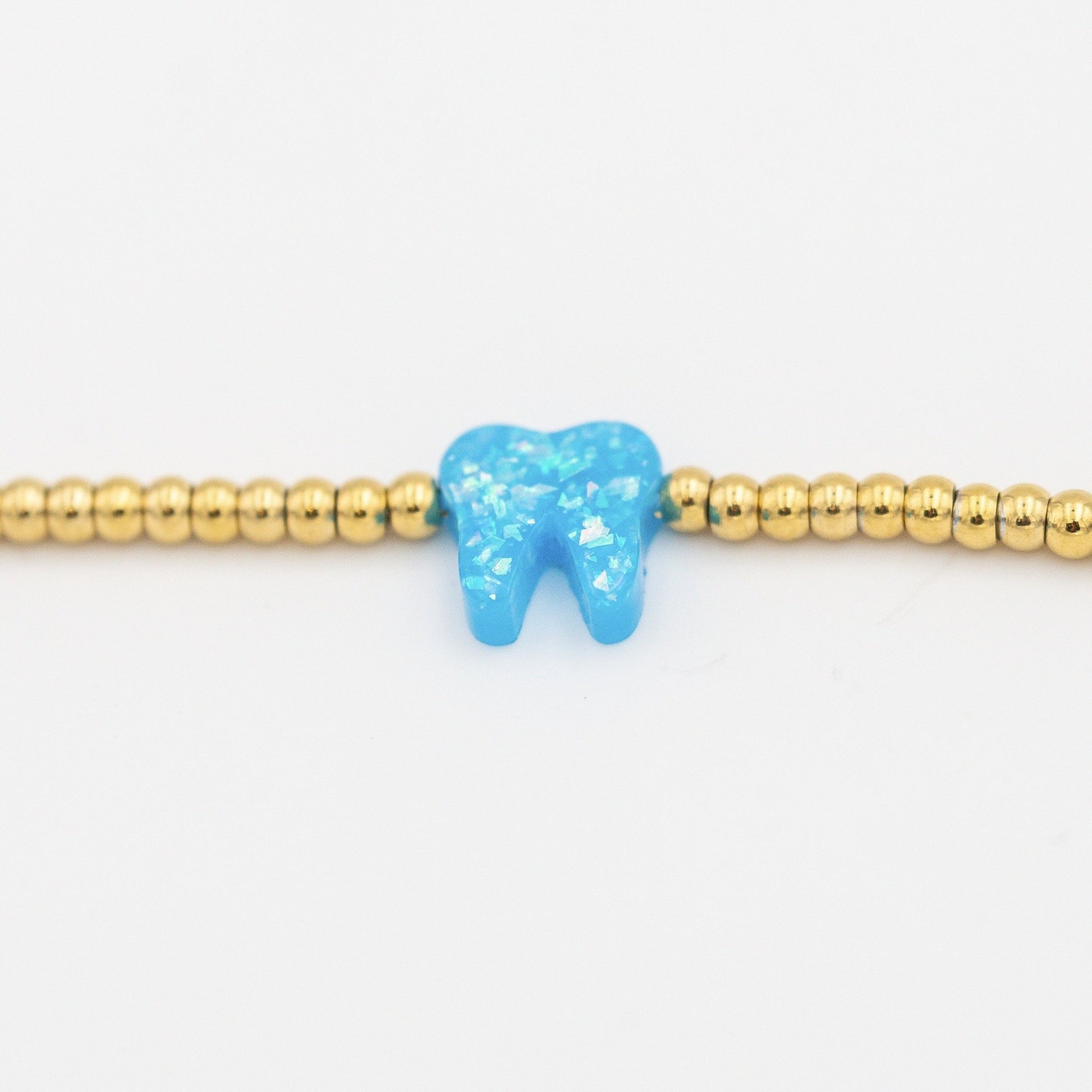 Azure Blue Gold Opal Bracelet - Toothlife