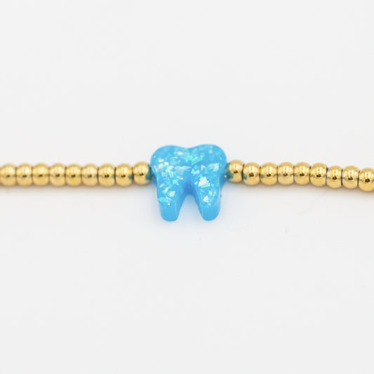 Azure Blue Gold Opal Bracelet - Toothlife