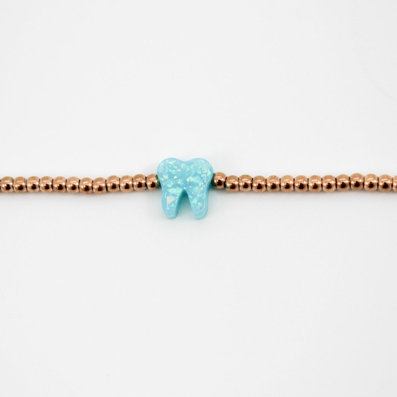 Ocean Light Blue Rose Gold Opal Bracelet